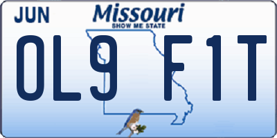 MO license plate OL9F1T