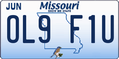MO license plate OL9F1U
