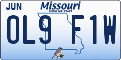 MO license plate OL9F1W