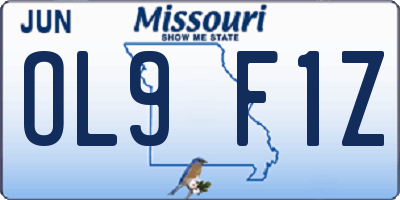 MO license plate OL9F1Z