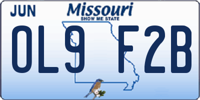 MO license plate OL9F2B