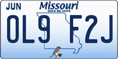 MO license plate OL9F2J