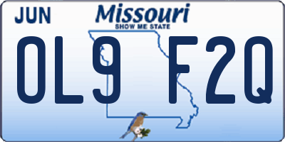 MO license plate OL9F2Q