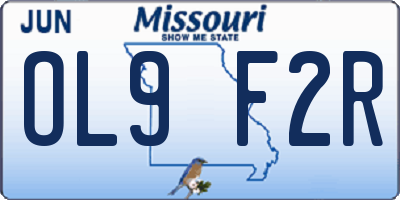 MO license plate OL9F2R