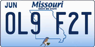 MO license plate OL9F2T