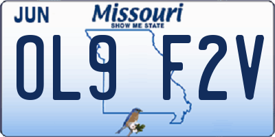 MO license plate OL9F2V
