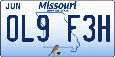 MO license plate OL9F3H