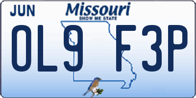 MO license plate OL9F3P