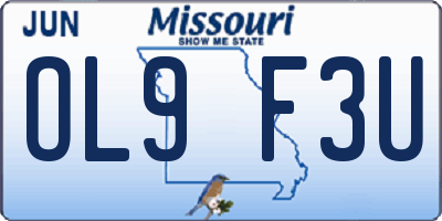 MO license plate OL9F3U