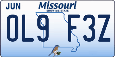 MO license plate OL9F3Z