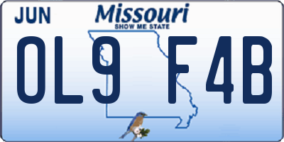 MO license plate OL9F4B