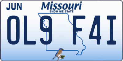 MO license plate OL9F4I