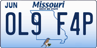 MO license plate OL9F4P