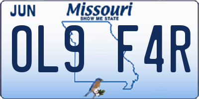 MO license plate OL9F4R