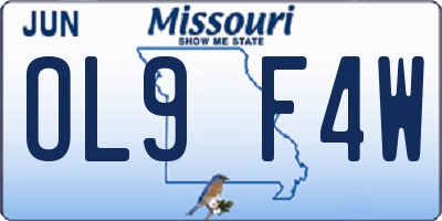 MO license plate OL9F4W