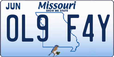 MO license plate OL9F4Y