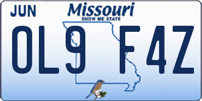 MO license plate OL9F4Z