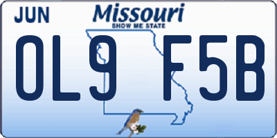 MO license plate OL9F5B