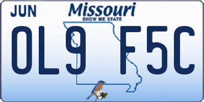 MO license plate OL9F5C