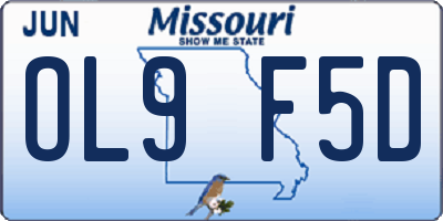 MO license plate OL9F5D