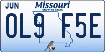 MO license plate OL9F5E