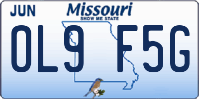 MO license plate OL9F5G