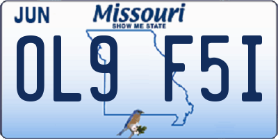 MO license plate OL9F5I