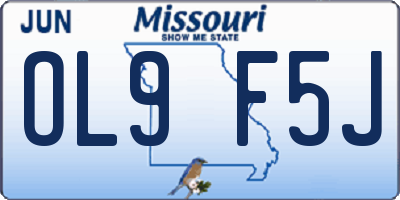 MO license plate OL9F5J