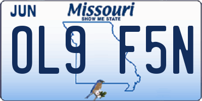 MO license plate OL9F5N