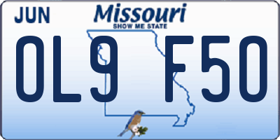 MO license plate OL9F5O
