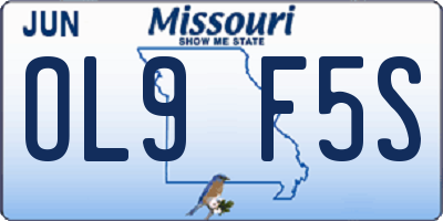 MO license plate OL9F5S