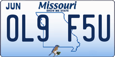 MO license plate OL9F5U