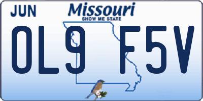 MO license plate OL9F5V