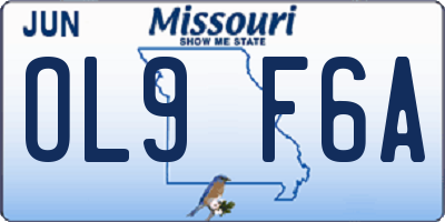 MO license plate OL9F6A