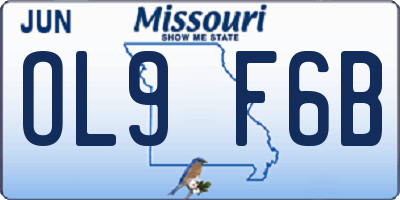 MO license plate OL9F6B