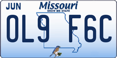 MO license plate OL9F6C