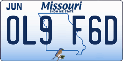 MO license plate OL9F6D