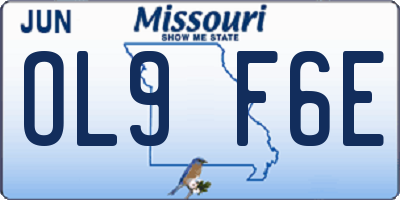 MO license plate OL9F6E