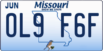 MO license plate OL9F6F
