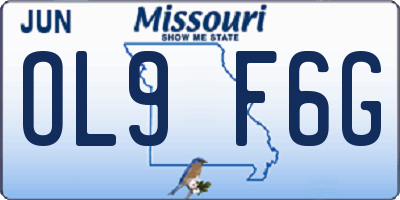 MO license plate OL9F6G