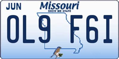 MO license plate OL9F6I