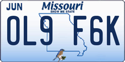 MO license plate OL9F6K