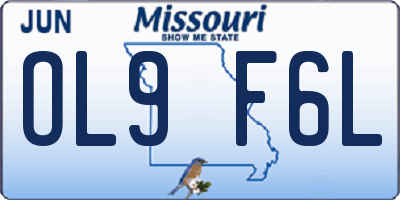 MO license plate OL9F6L