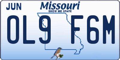 MO license plate OL9F6M