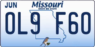 MO license plate OL9F6O