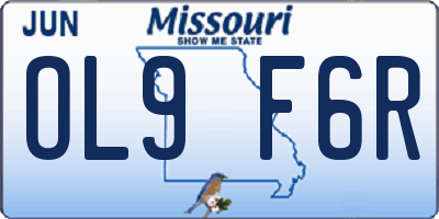 MO license plate OL9F6R
