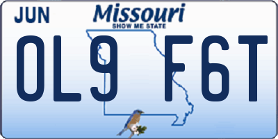 MO license plate OL9F6T
