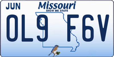 MO license plate OL9F6V