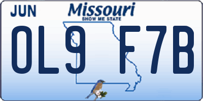 MO license plate OL9F7B