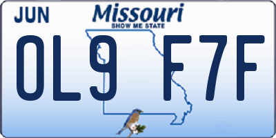MO license plate OL9F7F